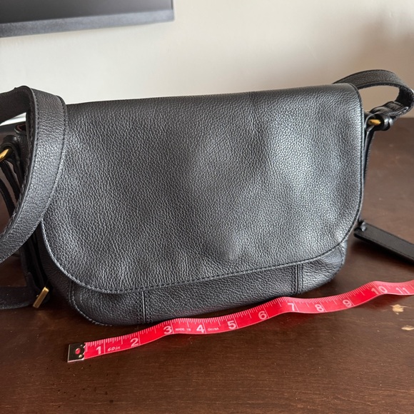 Fossil Black Leather Crossbody Bag Purse Small Adjustable Strap - Picture 12 of 13